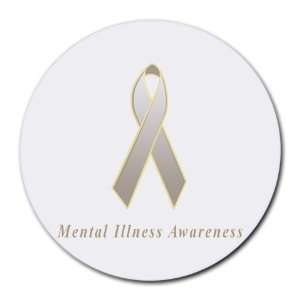  Mental Illness Awareness Ribbon Round Mouse Pad: Office 