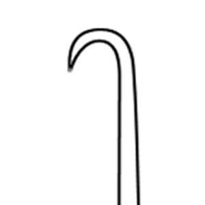 COTTLE Skin Hook, 5 1/2 (14 cm), large, deep curve, serrated handle