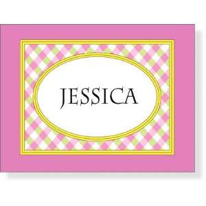 Note Cards   Plaid To The Bone Pink Note Card  Sports 