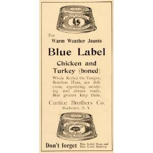 1899 Ad Curtice Bro Blue Label Chicken Turkey Ox Tongue 