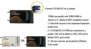 FrSky 2.4G 8 Channel FUTABA FASST Receiver,TFR8S  