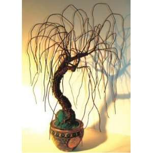  Wire Bonsai Tree Sculpture   Asian Willow 20Hx15Wx15 