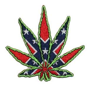   Leaf Confederate Flag Logo Embroidered iron on Patch: Clothing