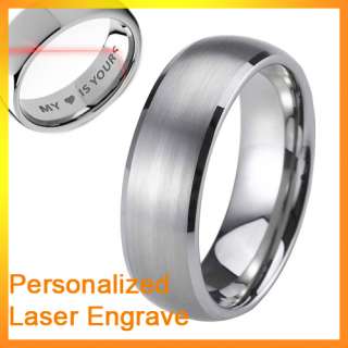 8mm Mens New Tungsten Carbide Promise Ring Wedding Band Dome Brush 