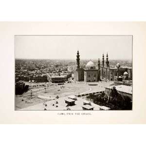  1922 Print Cairo Egypt Mosque City Skyline Al Hussein 