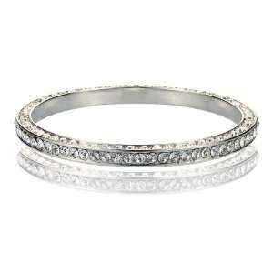 Designer Inspired Silver Wedding Bridal Crystal Stone Bangle Bracelet 