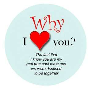 Why I Love You? (.. My Real True Soul Mate) 2.25 Button Magnet 