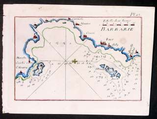 1764 Roux Antique Map Gulf of Gabes, Tunisia Nth Africa  