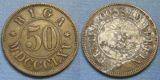 RIGA, Erster Consum Verein, 50 Kopecks 1865, Token/Notgeld Coin  