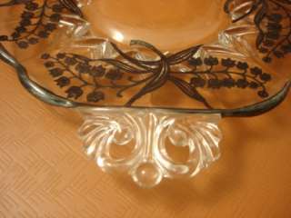 Vintage sterling overlay candy dish. Marked sterling  