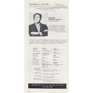  1986 Dramatic Baritone Joachim Umaran Davila Booking Print 