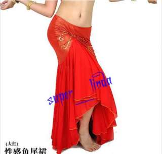 Sexy belly dance Costume fishtail skirt Dress 9 colours  