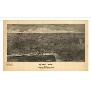  Historic St. Paul, Minnesota, c. 1888 (L) Panoramic Map 