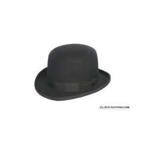  Mens Black Derby Bowler Hat Wool Felt: X Large 