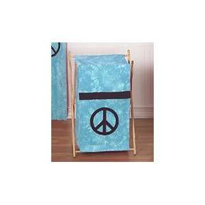   Clothes Laundry Hamper for Turquoise Groovy Peace Sign Tie Dye Bedding