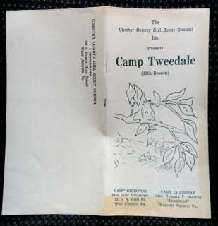 1941 antique CHESTER COUNTY PA GIRL SCOUT CAMP TWEEDALE BROCHURE 