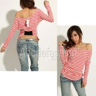 Hot Casual Striped Celeb Style Party Club Tops Shirt  