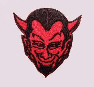 Red and black devil iron on patch/card topper PUNK/GOTH  