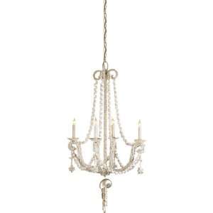 Currey and Company 9681 Wampum   Four Light Chandelier, Natural Shell 