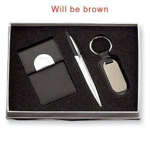 Business Card Holder,Pen and Key Ring Set: Jewelry