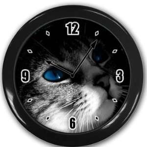  Blue eyed kitten Wall Clock Black Great Unique Gift Idea 