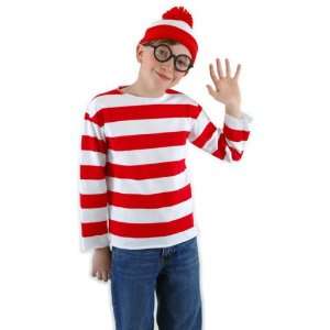 Lets Party By Elope Wheres Waldo Child Costume Kit / White/Red   Size 