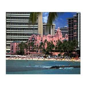  Royal Hawaiian or Pink Palace Hotel, Waikiki Beach 
