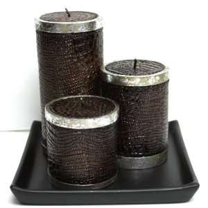 : Wholesale 6 Sets of Pillar Candles with Square Candle Plate Holder 