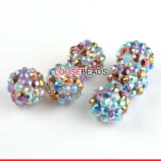 Wholesale 50x Colorful Acrylic Resin Rhinestone Charm Spacer Beads 