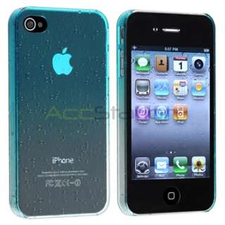 Blue Clear Waterdrop Transitional Color Hard Case Cover+Guard for 