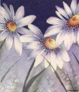 WATERCOLOR LOUISE JACKSON ROW OF DAISIES TECHNIQUES MA  