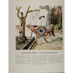 1942 Ad Johnsons Paint Salvador Dali Surrealism Racine   Original 