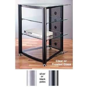  VTI Audio Video Rack with Glass Shelves for up to 27 inch 