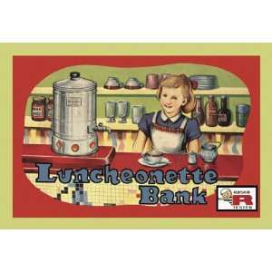    Luncheonette Bank 20X30 Paper with Black Frame
