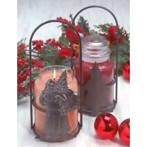  Jar Holders Black Wrought Iron, Candle Jar Holder 10 1/2 