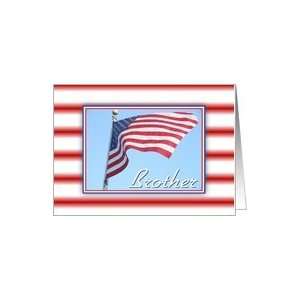  Father`s Day For Brother American Flag Patriotic, Card 