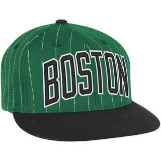 adidas Boston Celtics Green Black Pinstripe Snapback Adjustable Hat 