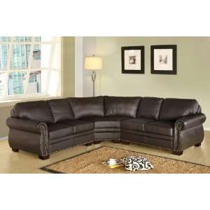   Abbyson Pearce Premium Italian Leather Sectional Sofa