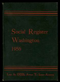 1956 WASHINGTON SOCIAL REGISTER DC Social Register D.C.  