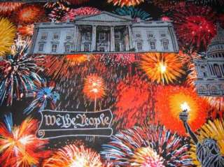 Fabric Fireworks WASHINGTON DC BLACK Obama Celebration!  