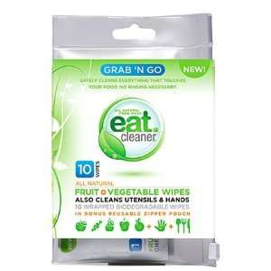  Eat Cleaner Grab N Go Fruit + Vegetable Wipes 10 ct (Pack 