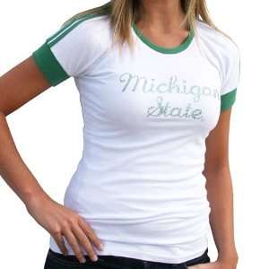   Spartans Ladies White Green Emily Premium T shirt
