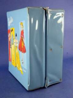 Vintage 1961 Barbie Blue Vinyl Ponytail Case Trunk Wardrobe  