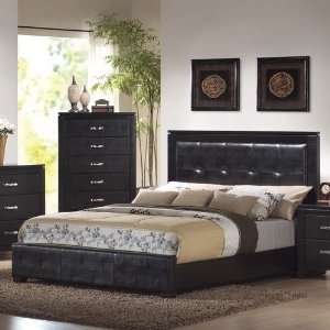  Wildon Home Kearny Faux Leather Bed in Black