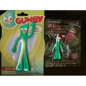  Gumby 6 Bendable Figure Toy & Gumby Christmas Ornament 
