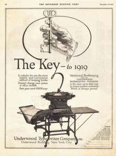   typewriter mechanical bookkeeping stand The key to 1919 adver  