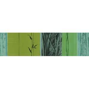 Wallpaper Border Modern Spa Grass Bamboo Dark Green Grass Green Sea 