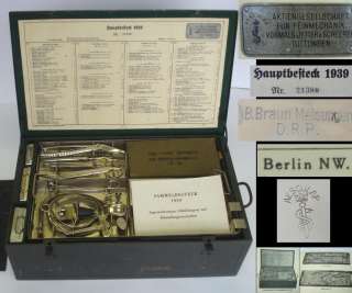 WW2 1941 GERMAN BIG MEDICAL SURGICAL TOOLS SET AESCULAP  