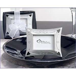 Silver Finish Resin Photo Frame With Heart Cut Outs & Stones   Wedding 