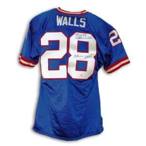  Everson Walls New York Giants Autographed Blue Throwback 